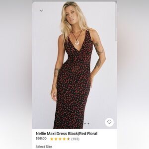 Nellie Maxi Dress - red and black floral